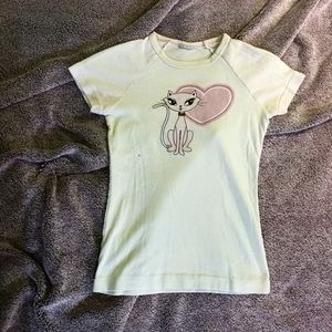 FREE Girls Size L Pink Cat T Shirt Top